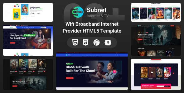 Broadband Satellite TV and Internet Provider Template | Broadband & Internet Service - Subnet