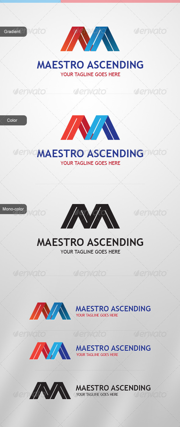 Maestro Ascending Logo Template - Letters Logo Templates