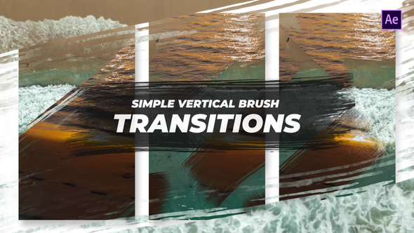 Simple Vertical Brush Transitions After Effects Elements template preview