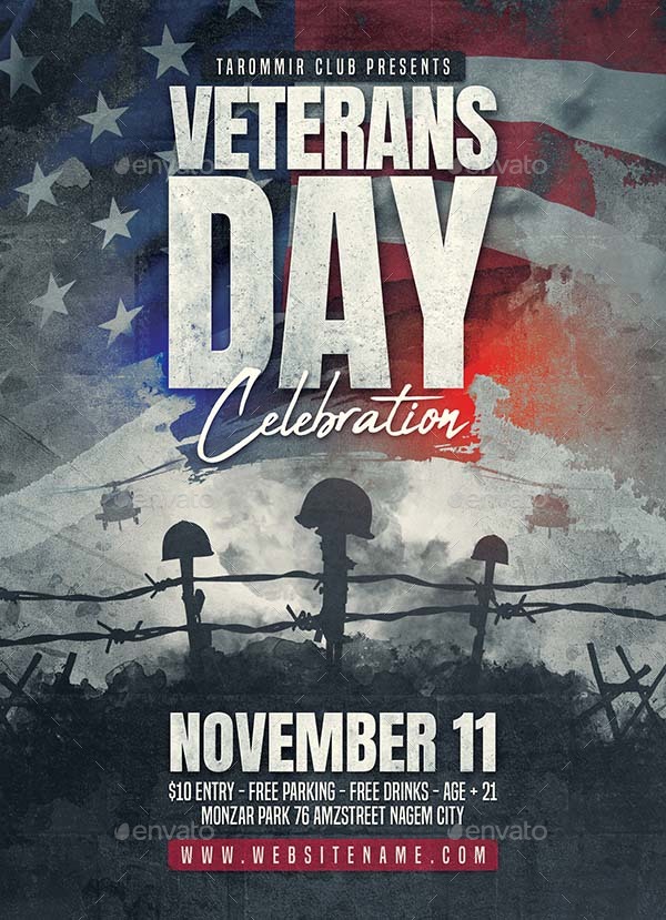 Veterans Day Flyer Template, Print Templates | GraphicRiver