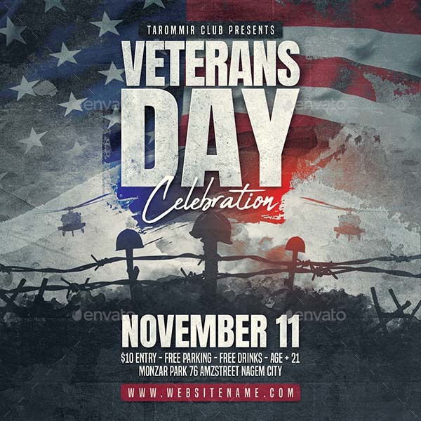 Veterans Day Flyer Template, Print Templates | GraphicRiver