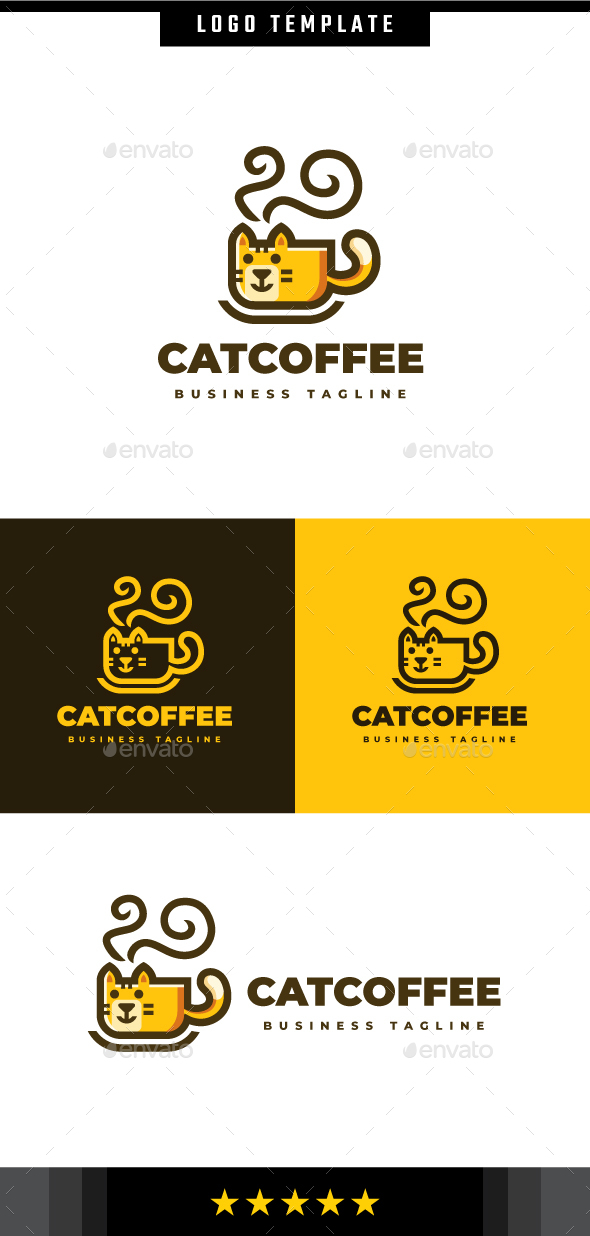 [DOWNLOAD]Cat Coffee Logo Template