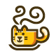 Cat Coffee Logo Template