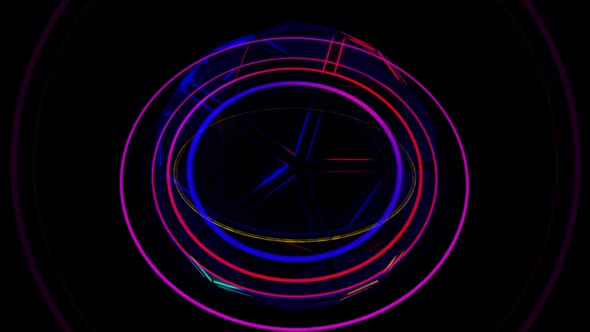 Vj Loop Animation Of Rotation Of Multicolored Intersecting Rings Hd