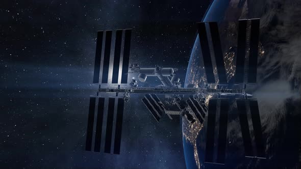 3d Render View of the Earth and a Spaceship