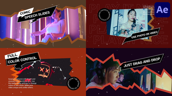 Comic Speech Slides for After Effects 47992295