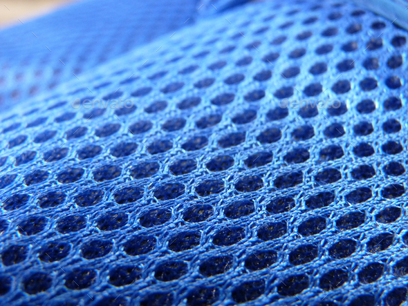 Macro shot of bright blue Acrylic fiber