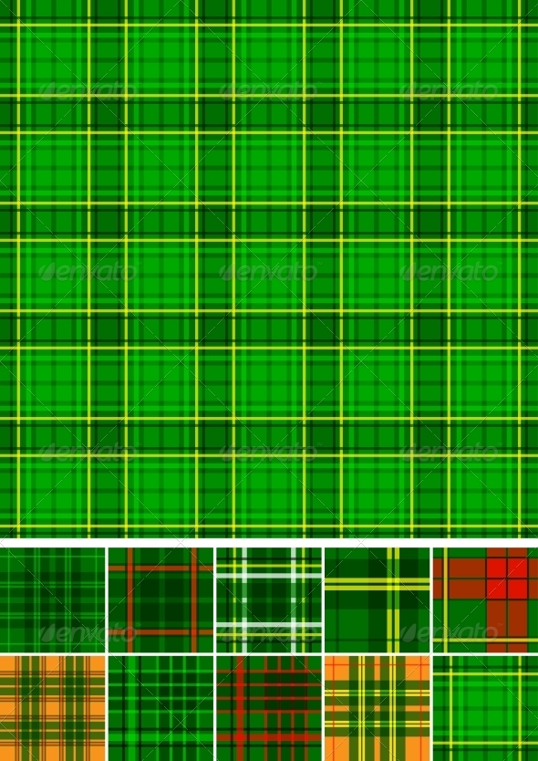 Tartan, plaid seamless 10 patterns. - Patterns Decorative