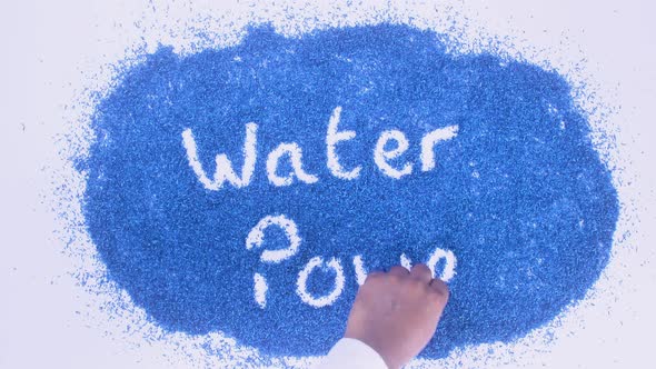 South Asian Hand Writes On Blue Water Power