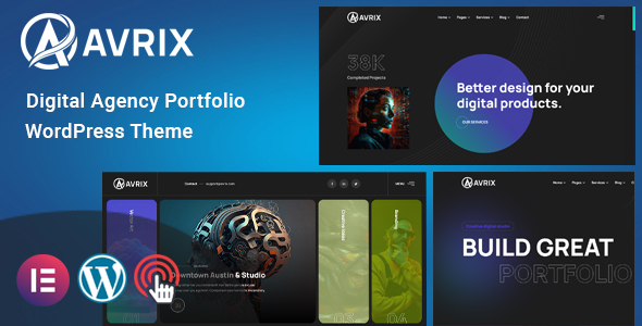 Avrix – Digital Agency Portfolio WordPress Theme