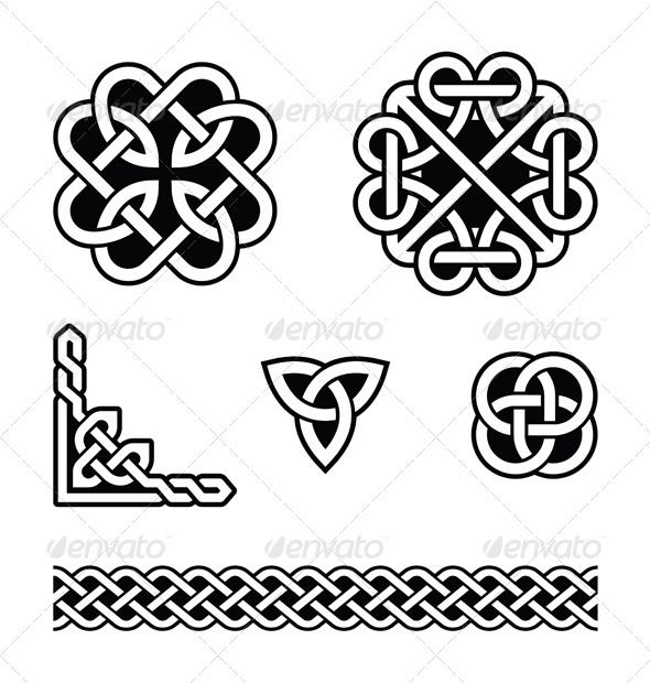 Celtic knots patterns - vector - Religion Conceptual