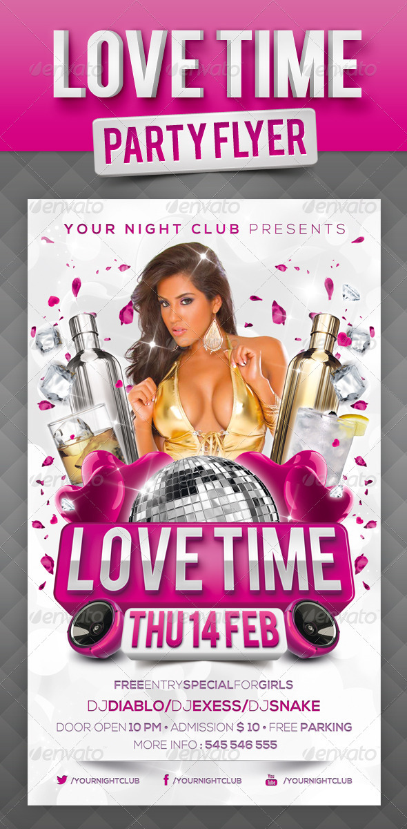 Love Time Party Flyer - Events Flyers