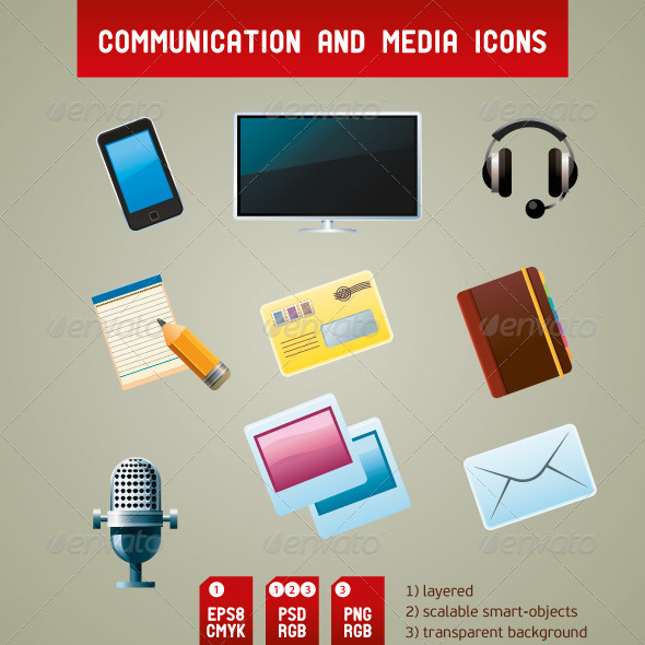 Communication and Media Icons - Communications Technology