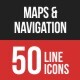 Maps & Navigation Filled Line Icons