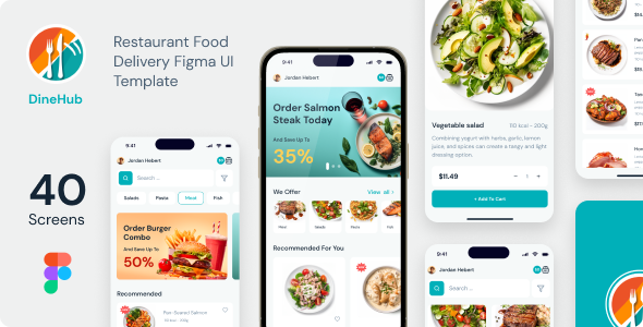 DineHub - Restaurant Food Delivery Figma UI Template