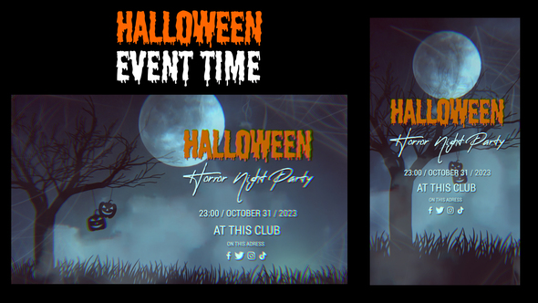 Halloween event timee Premiere Pro template preview