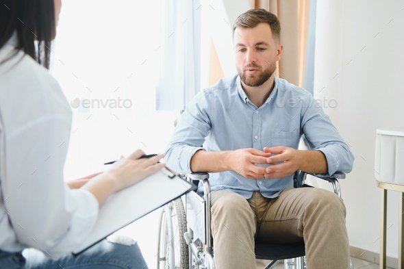Patient visiting psychotherapist to deal with consequences
