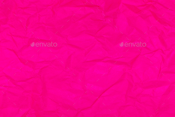 Barbie pink tones wrinkled wrapping paper. Template for design with copy space Stock Photo by