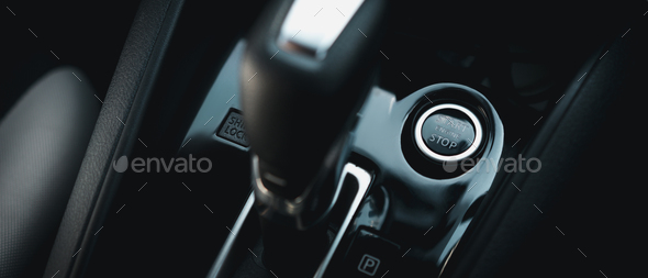 Close up Start Engine and Stop button. The power-on/off button inside a  car. Stock Photo by NewJadsada