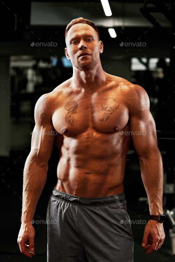Man Fit Body. Closeup Sexy Fitness Male Body With Muscular Abs Stock Photo,  fit body 