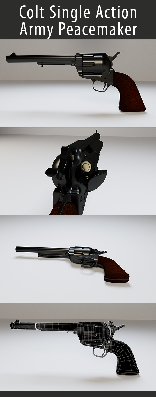 Colt Single Action Army Peacemaker 3d Model