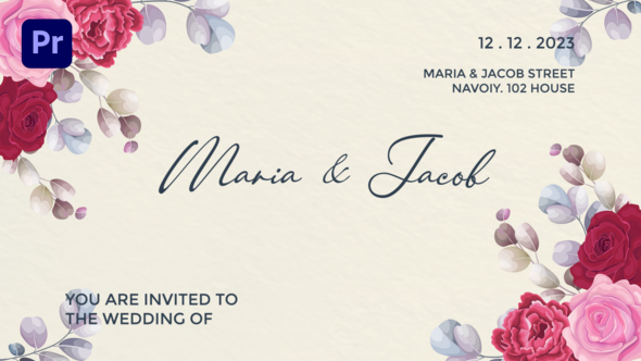 Romantic Wedding Intro (MOGRT) Premiere Pro template preview