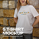5 Mockups T-Shirt on a Girl  in the Outdoor