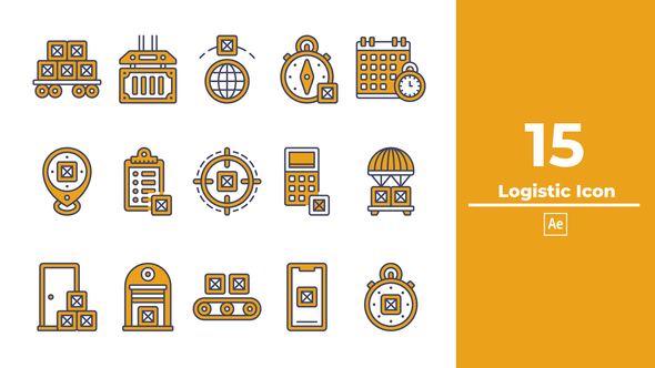 Logistic Icon After Effect Elements template preview