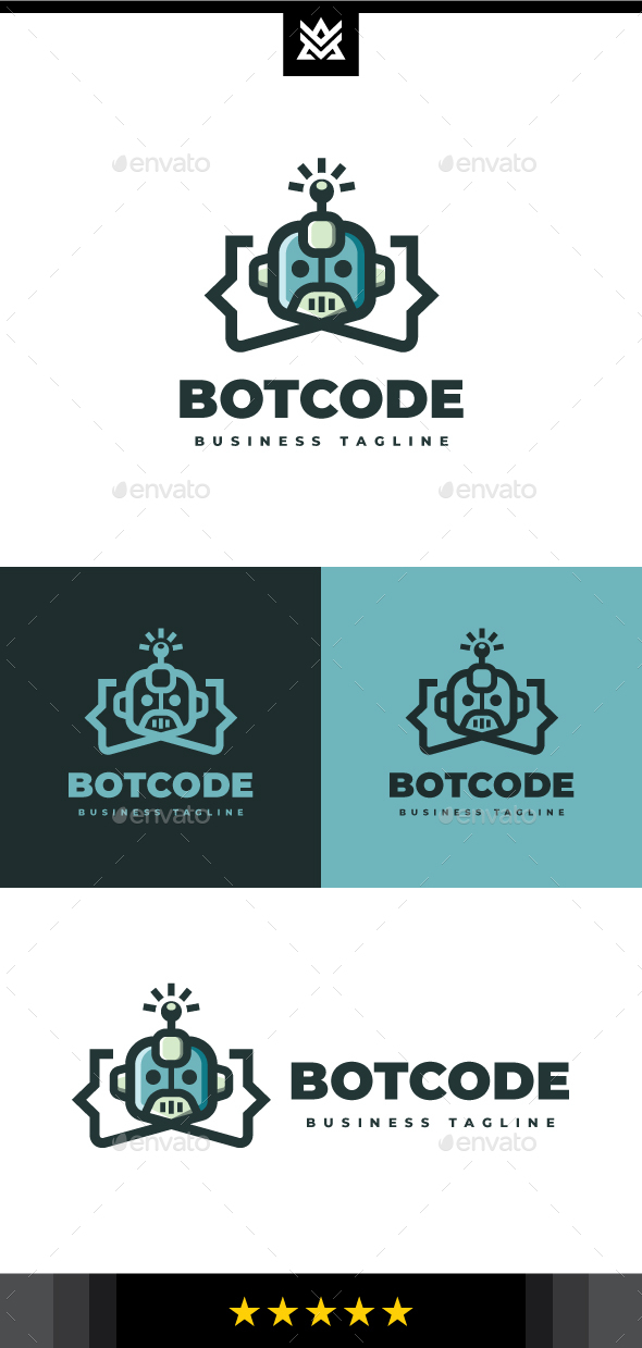 Robot Code Logo Template