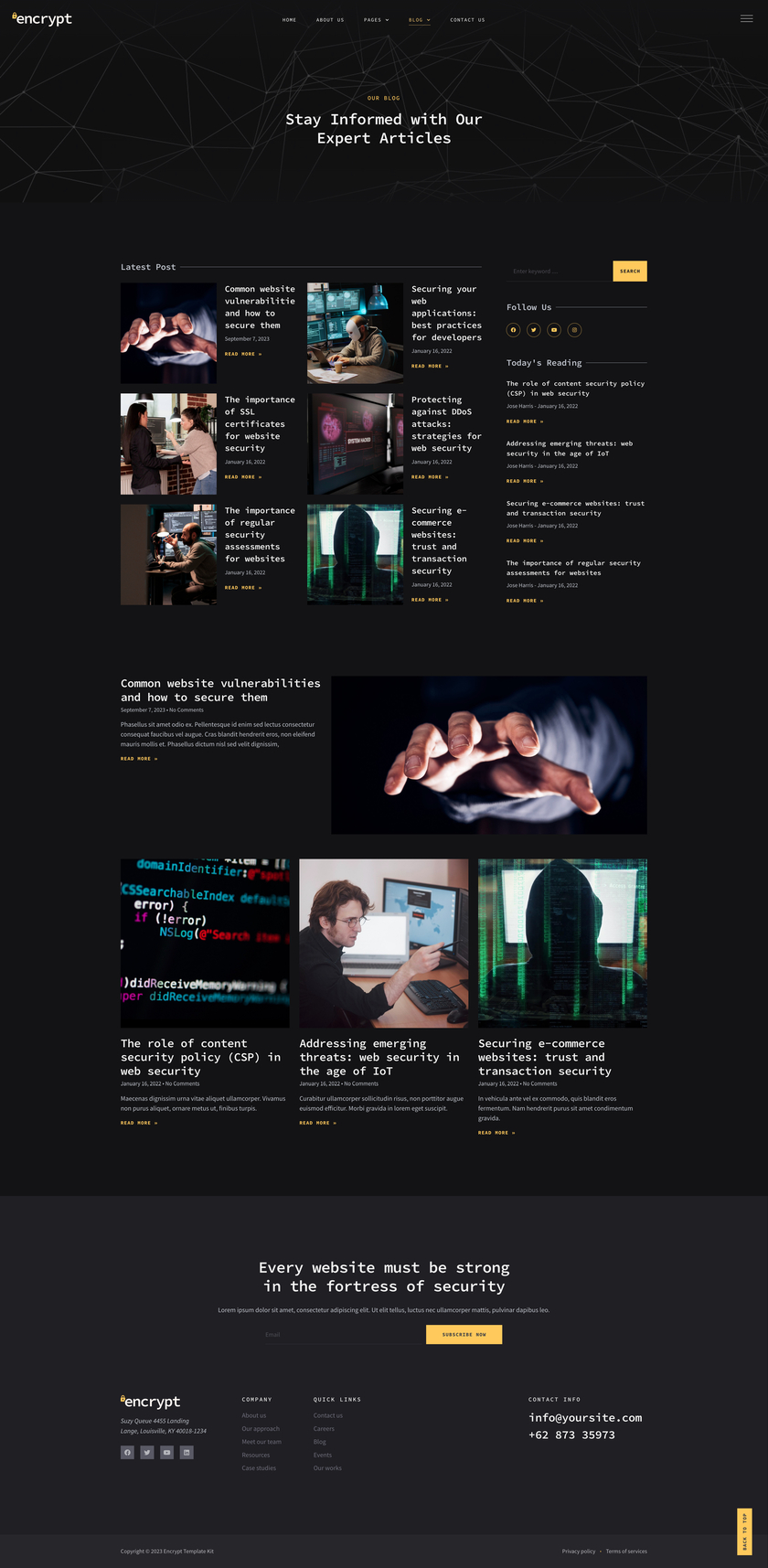 Encrypt - Cyber Security Specialist Elementor Pro Template Kit by deverust