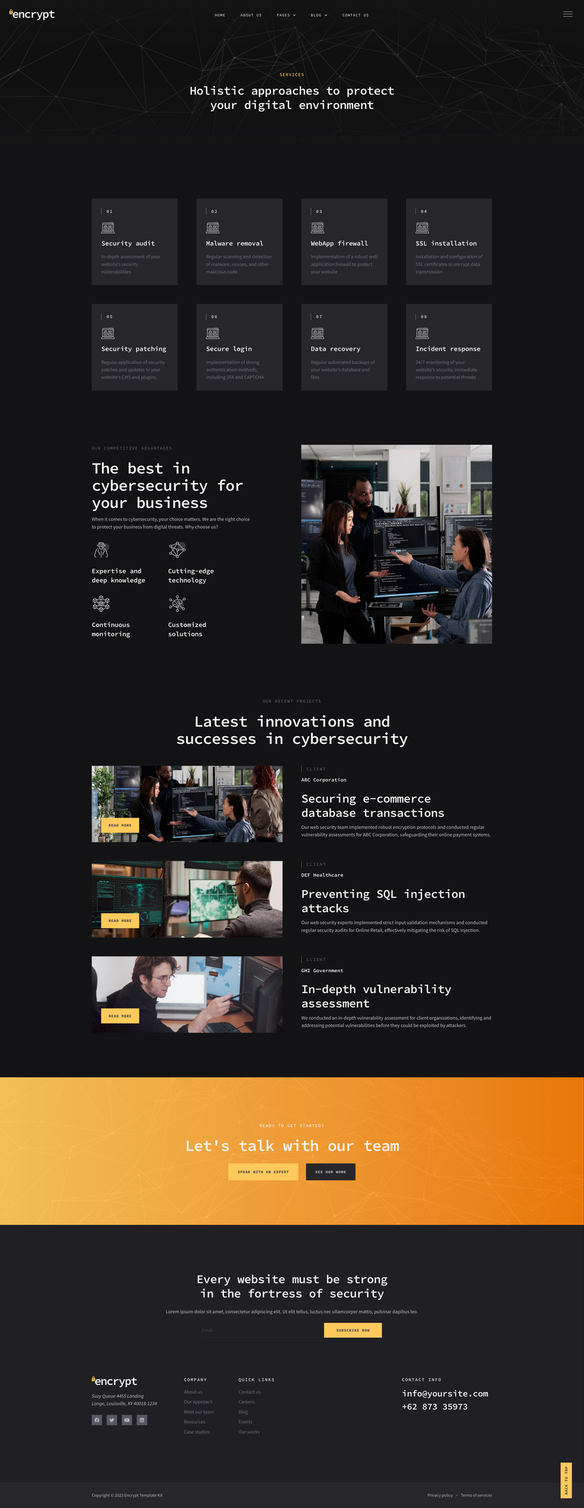 Encrypt - Cyber Security Specialist Elementor Pro Template Kit by deverust
