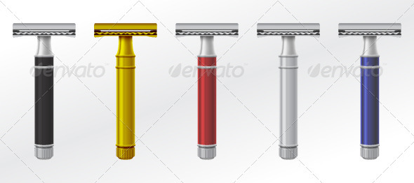Classic Razor Set Vector - Man-made Objects Objects