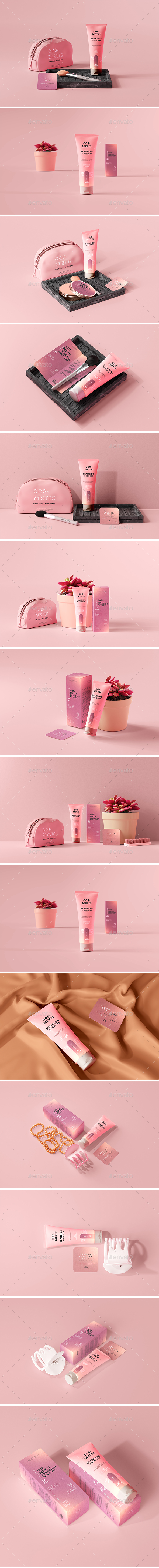 Cosmetic Packaging Mockup Scene of a Cream Tube