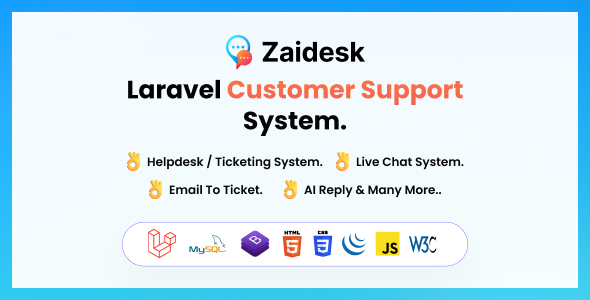 Zaidesk  Customer Support System.