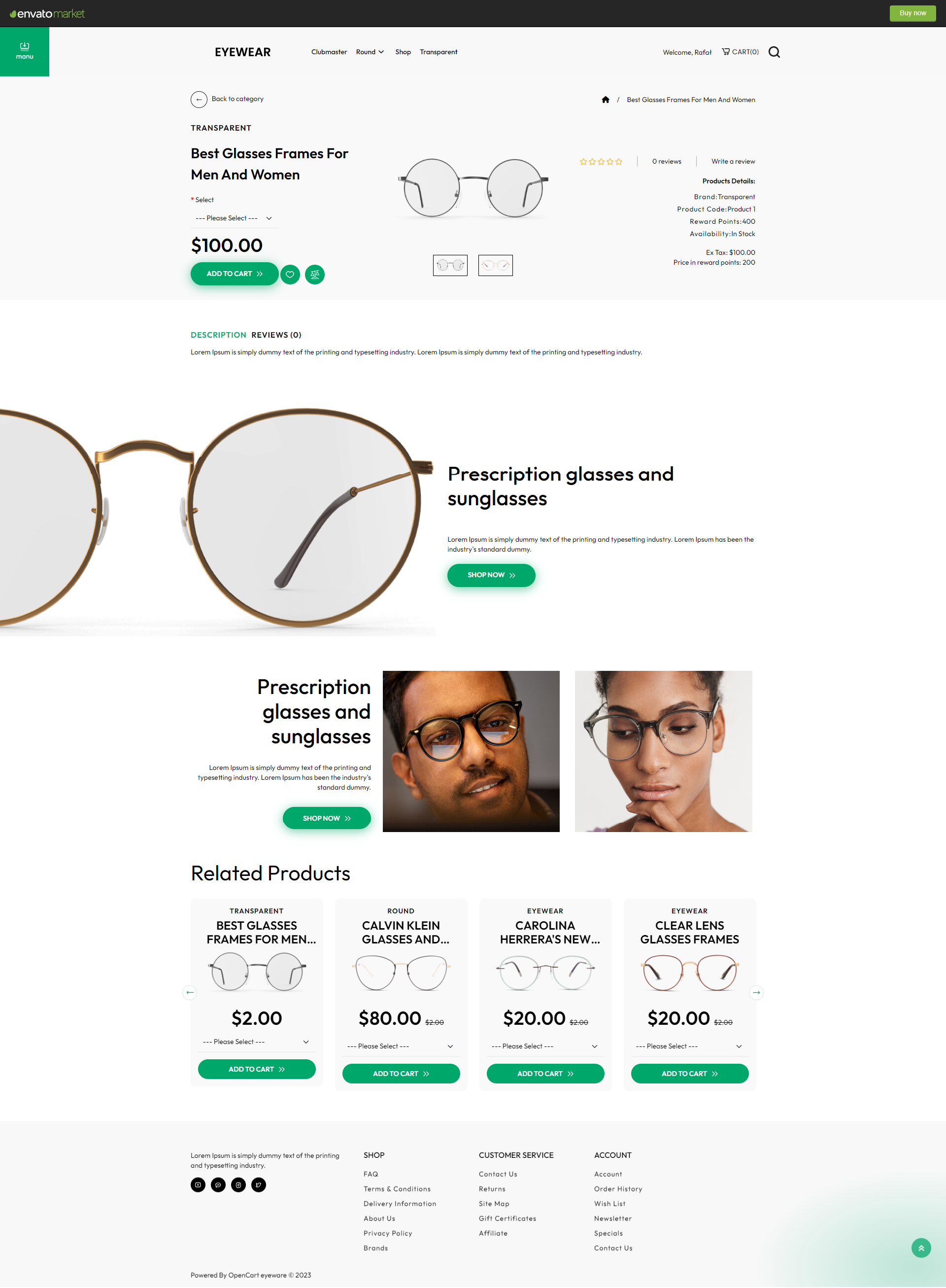 Eyewear - Opencart 4 Sunglasses Store Template by RajodiyaInfotech