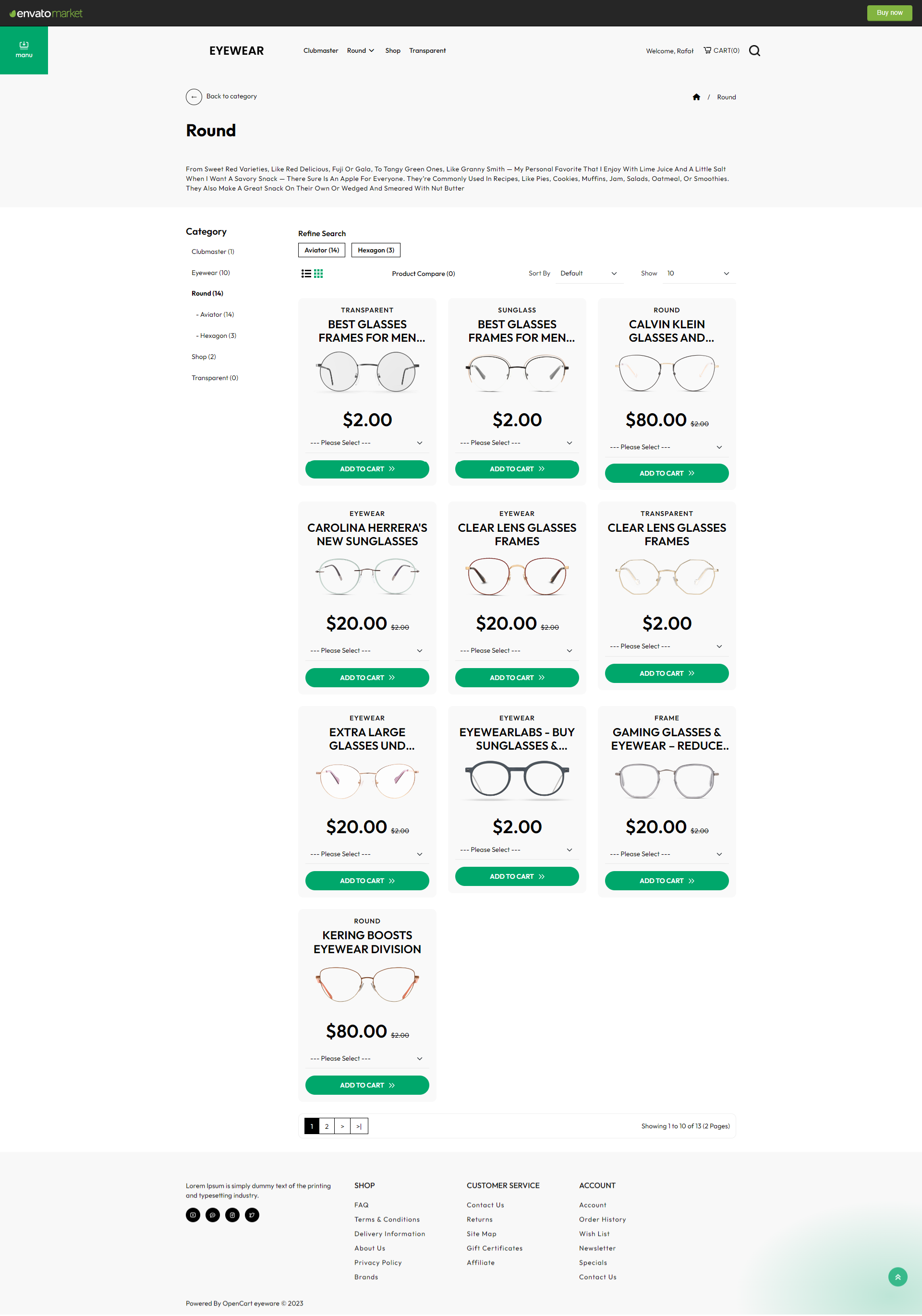 Eyewear - Opencart 4 Sunglasses Store Template by RajodiyaInfotech