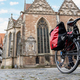 Braunschweig old market square cathedral church modern bikes travel luggage bag equipment parked - PhotoDune Item for Sale