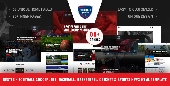 Kester -Soccer & Mega Sports HTML Template
