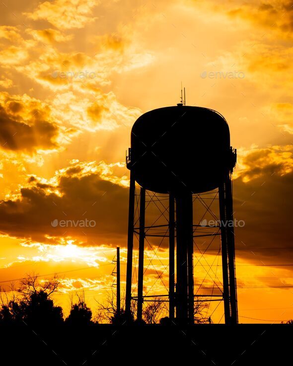 water tower silhouette