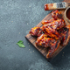 Baked chicken wings in barbecue sauce with sesame seeds and parsley  - PhotoDune Item for Sale