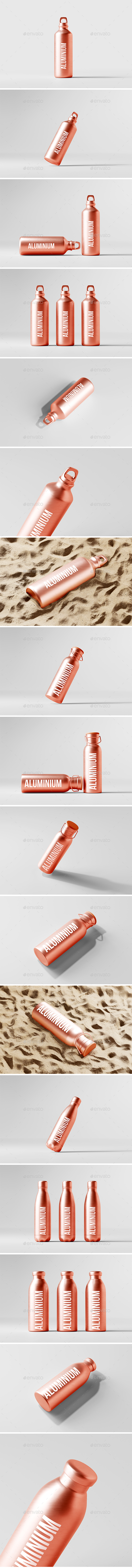 Aluminium Water Bottle Mockup