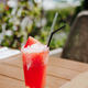 Watermelon drink on table in cafe, summer day - PhotoDune Item for Sale
