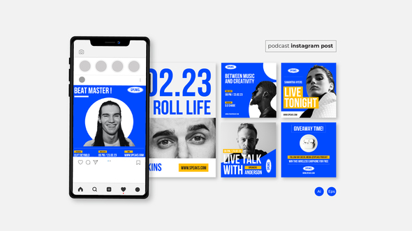 Music Podcast Instagram Post Product Promo template preview