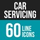 Car Servicing Flat Multicolor Icons