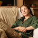 Cute serene adolescent girl in casualwear relaxing in comfortable armchair - PhotoDune Item for Sale