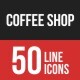 Coffee Shop Filled Line Icons