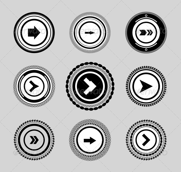 Vintage Set of Labels and Badges Arrows - Web Elements Vectors