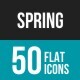Spring Flat Multicolor Icons