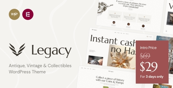 Legacy – Antique, Vintage & Collectibles WordPress Theme