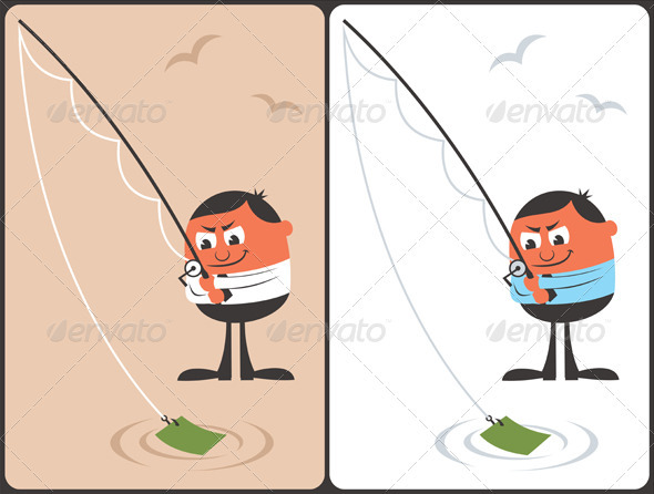 Businessman Fishing Concept - Concepts Business